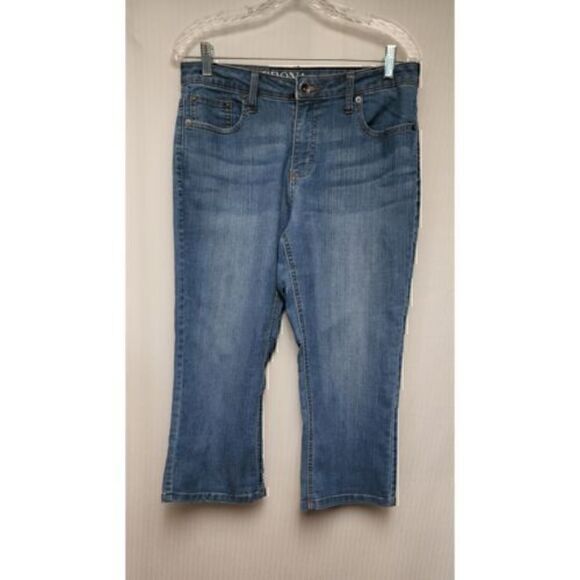 Merona Jeans Women 8R Blue Crop Stretch Cute Ladies Denim Pants - Picture 3 of 5